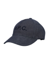 Apc Visor Cap In Textured Denim Blend In Indigo