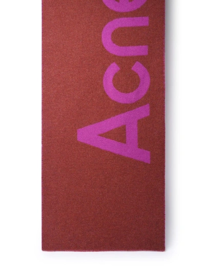 Acne Studios Logo Scarf. In Fucsia