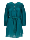 Isabel Marant Étoile Blue 'adeliani' Belted Mini Dress In Green