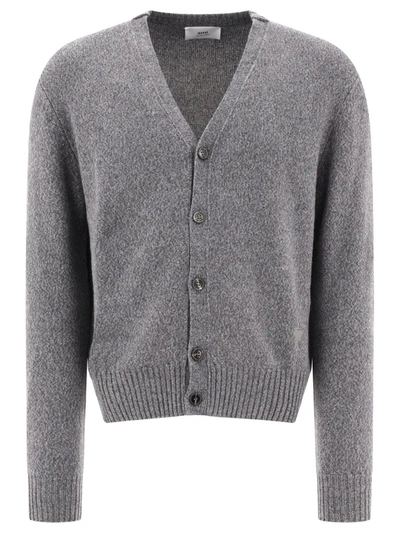 Ami Alexandre Mattiussi Ami Paris Knitwear In Wool Viscose Canvas Heather Grey