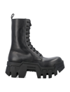 Balenciaga Bulldozer Lace-up Leather Ankle Boots In Black