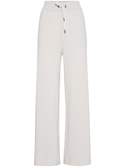 Brunello Cucinelli Wide Leg Trousers In White