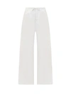 Darkpark Cotton Trousers With Drawstring And Wide Leg In White