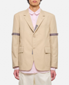 Thom Browne Vent Lapel Pockets Cuffs In Beige