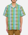 Lanvin Multicolor Check Pattern Cotton Camp Collar Shirt In Multicolor