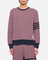 Thom Browne Checked Jacquard Crew-neck Sweatshirt In Multicolor