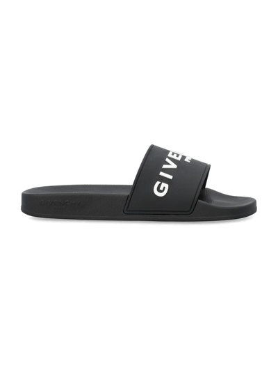 Givenchy Slide Flat Sandals In Black