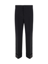 Gucci Wool Cropped Trousers In Black