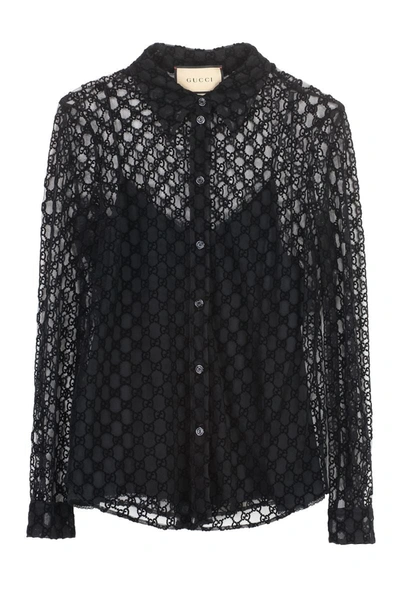 Gucci Tulle Shirt In Black