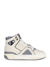 Just Don Pebble Leather High-top Sneakers With Perforated Toe In White