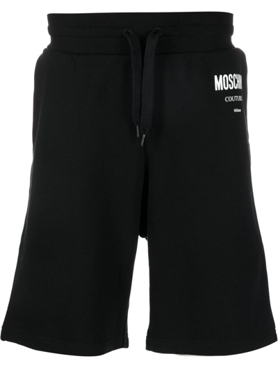 Moschino Logo-print Sweat Shorts In Black