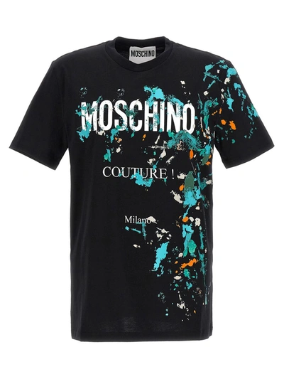 Moschino Logo T Shirt Black In Negro