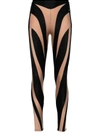 Mugler Spiral Leggings In Beige