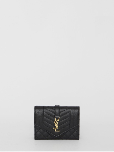 Saint Laurent Quilted Leather Wallet In Black