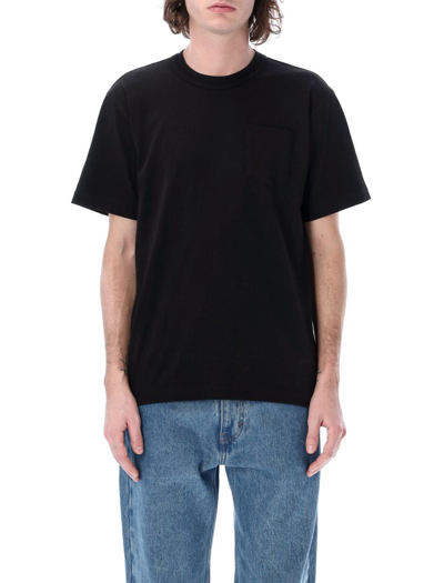 Sacai Contrast Panelled T-shirt In Blue