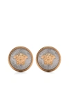 VERSACE SILVER AND GOLD EARRINGS WITH MEDUSA DETAIL IN METAL WOMAN
