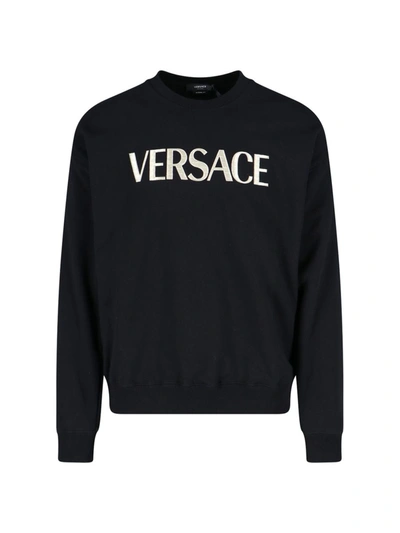 Versace Man Sweatshirt Black Size Xl Cotton