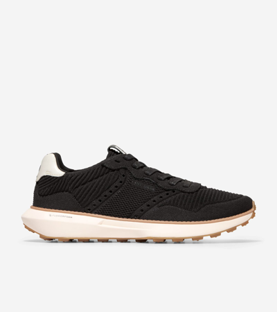 Cole Haan Grandprø Ashland Stitchlite Knitted Low-top Trainers In Black Stitchlite-tornado-ivory