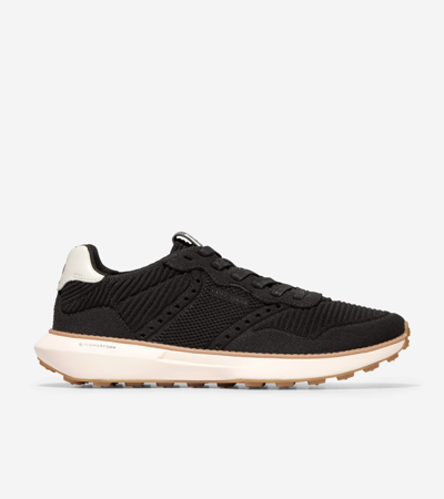 Cole Haan Mens Black Grandprø Ashland Stitchlite Knitted Low-top Trainers In Black Stitchlite-tornado-ivory