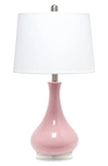 Lalia Home Droplet Table Lamp With Fabric Shade In Rose Pink