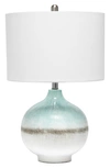 Lalia Home Laila Home Bayside Horizon Table Lamp With Fabric Shade In Aqua Brown White