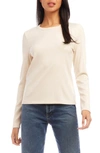 Fifteen Twenty Rib Long Sleeve T-shirt In Beige