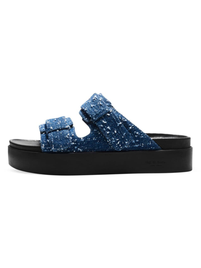 RAG & BONE WOMEN'S GEO DENIM PLATFORM SANDALS