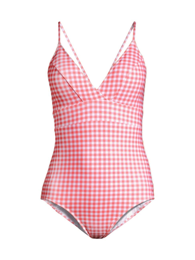 Vineyard Vines Women's Sconset Gingham One-piece Swimsuit In Gingham Cayman