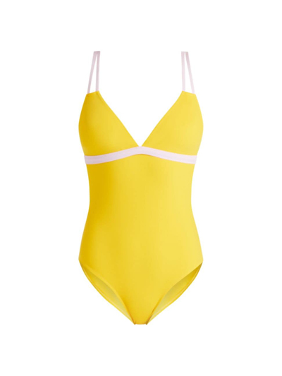 Valimare Aruba Colourblock Double-strap One-piece Swimsuit In Yellow