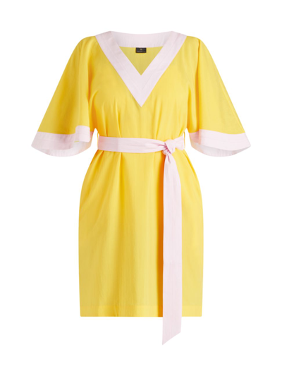 Valimare Casia Colorblock Caftan Coverup In Yellow/pink