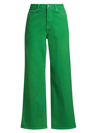 Frances Valentine Women's Ace High-rise Wide-leg Jeans In Green
