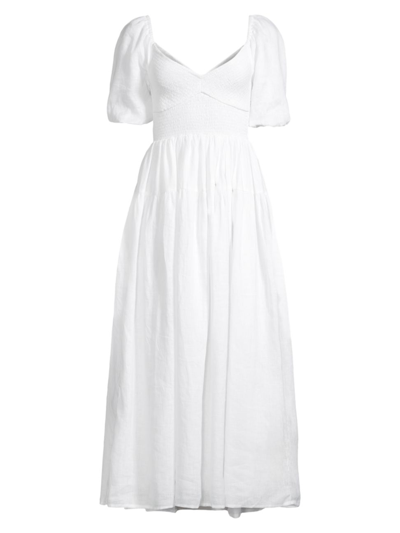Faithfull The Brand Palacio Midi Dress In White