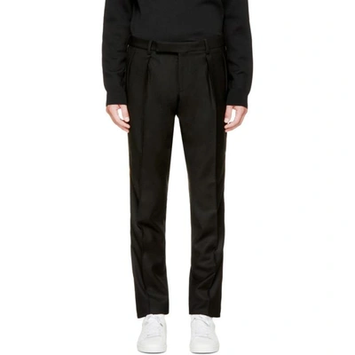 Saint Laurent Slim-leg Side-trimmed Wool Tuxedo Trousers In Black