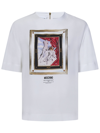 Moschino Enver Satin Blouse Still Life With Heart In White