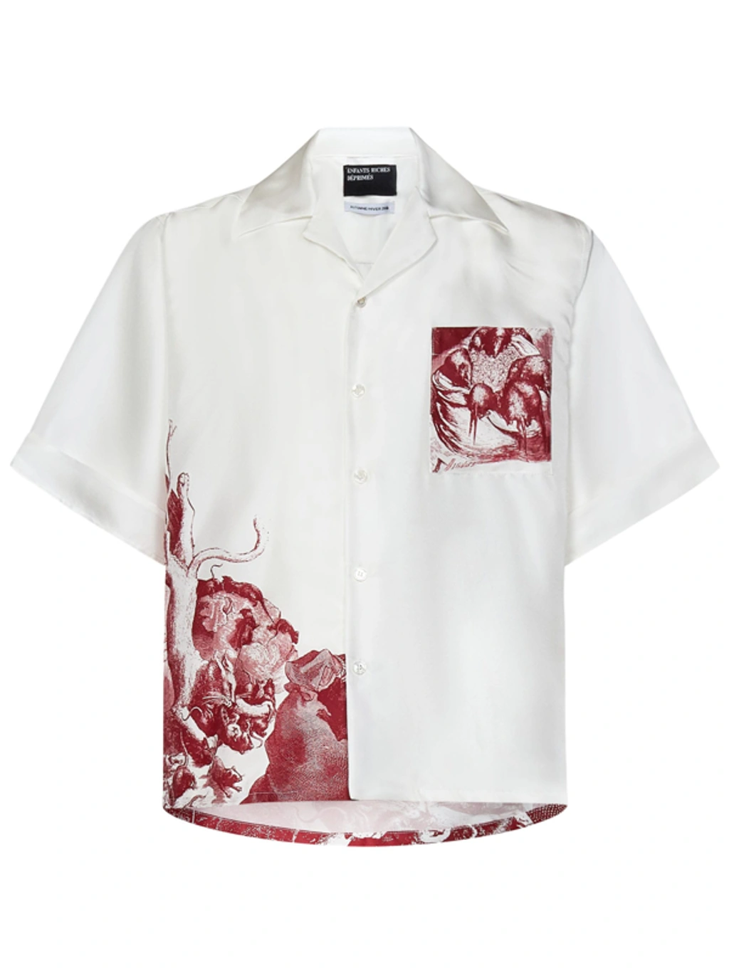 トップス Enfants Riches Deprimes ANIME SILK SHIRT Enfants Riches Deprimes Black Dessin Anime Shirt Enfants