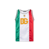 Dolce & Gabbana White Green Sleeveless Top Italian Flag Basket T-shirt In White