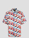 Gucci Logo Pixel-print Shirt In Multicolour