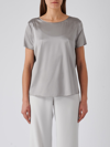 Emporio Armani Silk Top In Perla