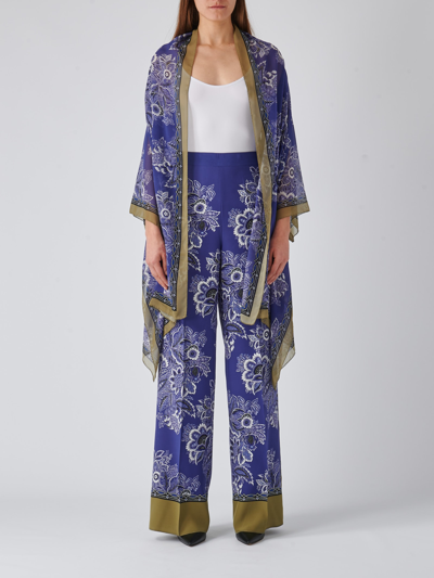 Etro Jacket Kimono Jacket In Stampa Fondo Blu