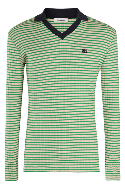 Wales Bonner Sonic Polo In Ivory And Green