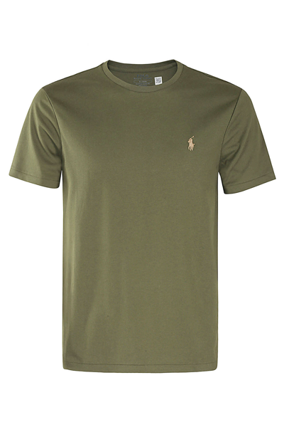 Polo Ralph Lauren Tailored Crewneck T-shirt With Short Sleeves In Brown