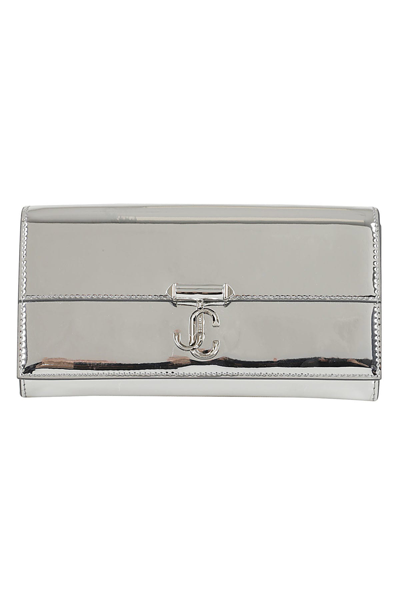 Jimmy Choo Avenue Wallet In Silver