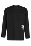 Y-3 Y 3 Long Sleeved T Shirt With Logo Print In Black