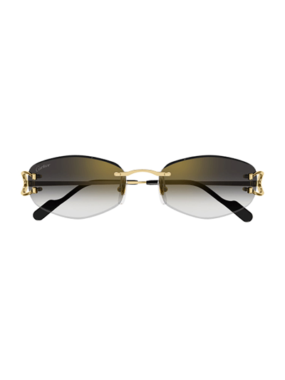 Cartier Geometric Frame Sunglasses In Crl