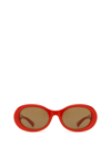 Gucci Logo Acetate Oval Sunglasses In Orange