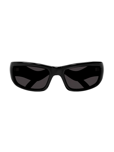 Balenciaga Eyewear Rectangular Frame Sunglasses In Black Black Grey