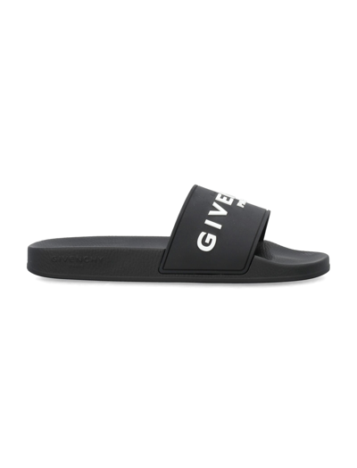 Givenchy Flat Slide Sandals In Black