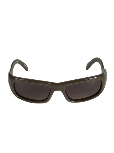 Balenciaga Wavy Temple Logo Sided Sunglasses In Brown/grey
