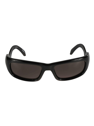 BALENCIAGA WAVY TEMPLE LOGO SIDED SUNGLASSES