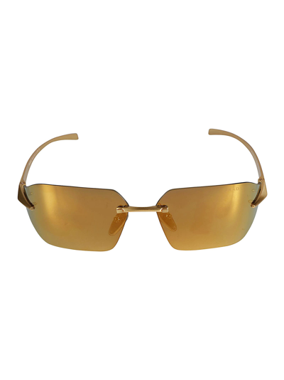Prada Straight Bridge Metallic Sunglasses In 15n80c